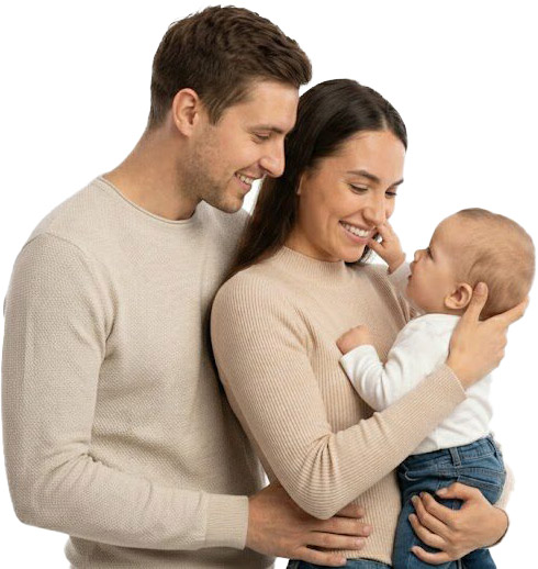 Couple with baby edit
